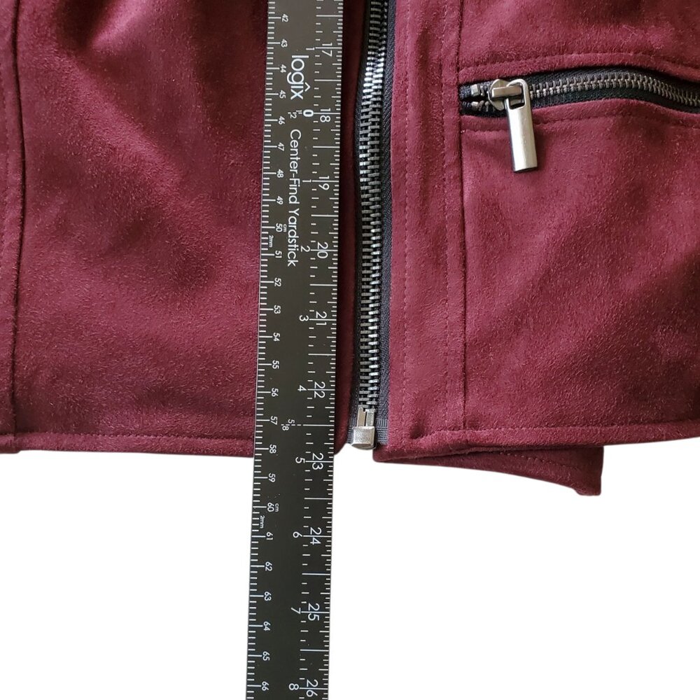 Kut From the Kloth Plum  Faux Suede Moto Eveline Jacket Large - Picture 10 of 12